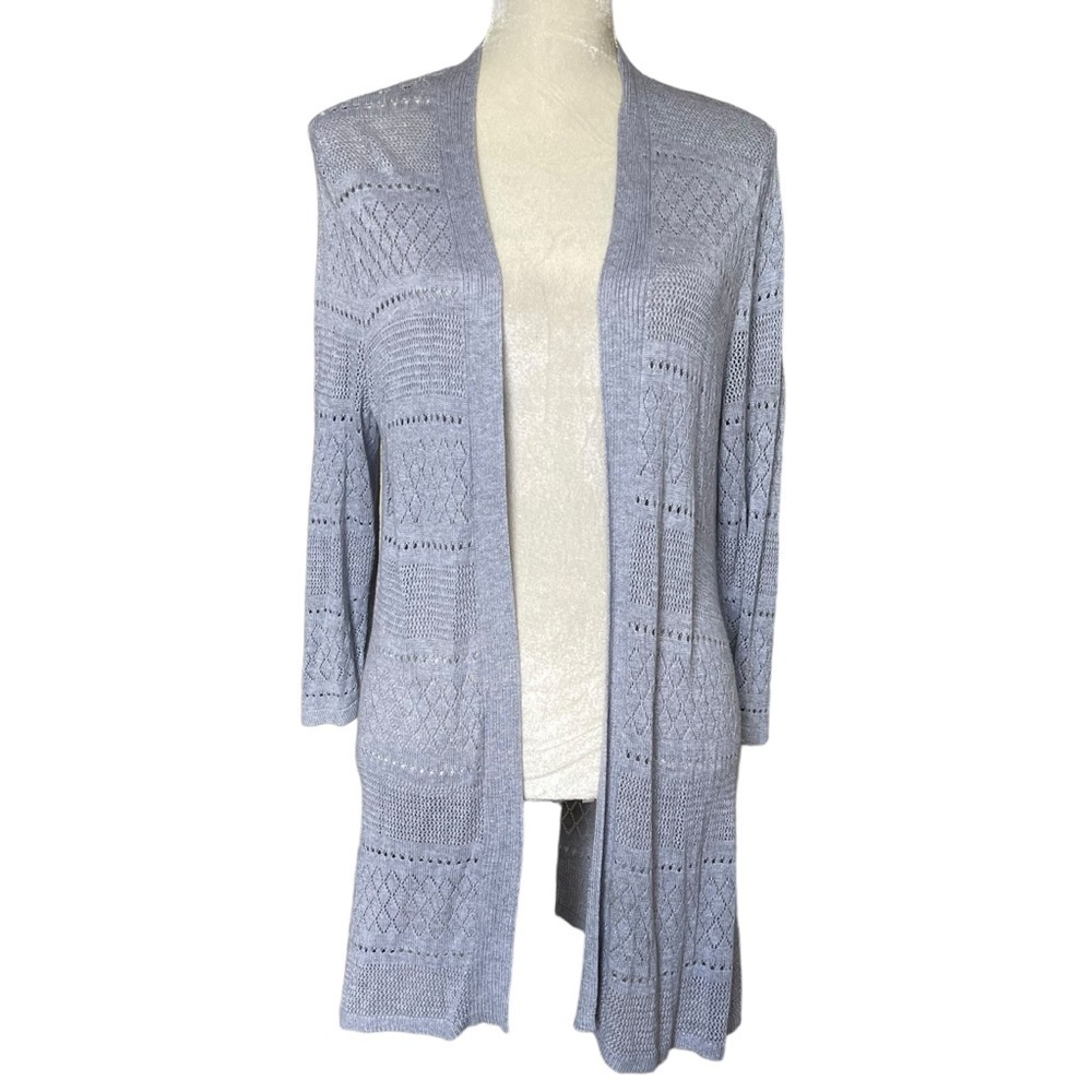 Croft & Barrow Pointelle Open Front Catdigan Swea… - image 1